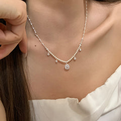 Nadine Vintage-Inspired Pearl Tassel Choker Necklace