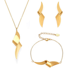 18K Gold-Plated Sculptural Folded Jewelry