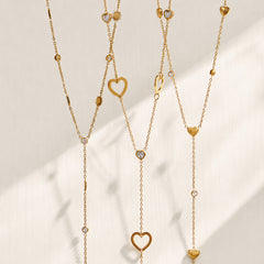 Gold-Tone Heart, Flower & Butterfly Pendant Necklaces