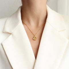 Sculptural Teardrop Pendant Necklace
