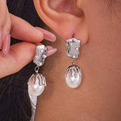 18K Gold-Plated Baroque Pearl-Look Drop Earrings