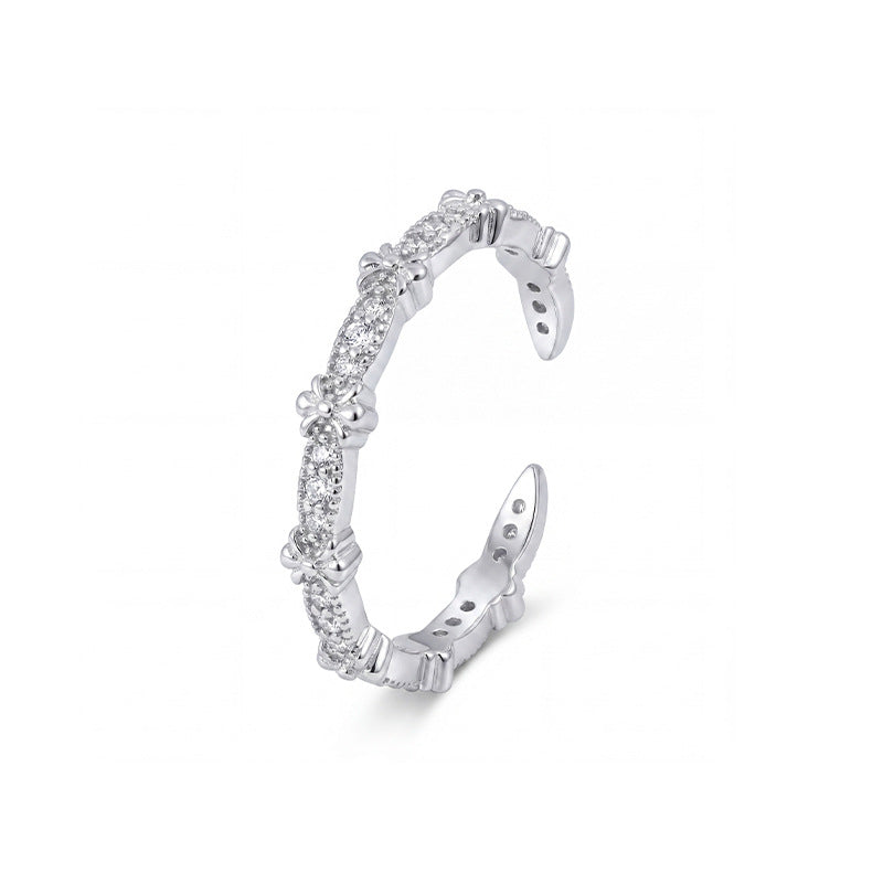 Nadine Dainty Pavé Adjustable Ring