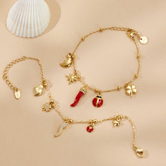 18K Gold-Plated Lucky Charm Necklace & Bracelet