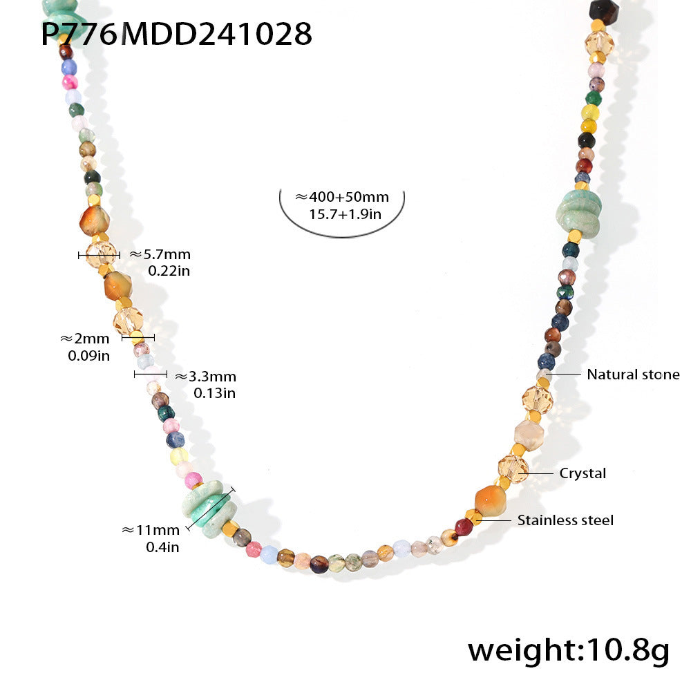 Faceted Natural Stone Bead Necklace