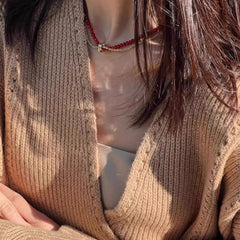 Nicolette Red Agate Pendant Necklace