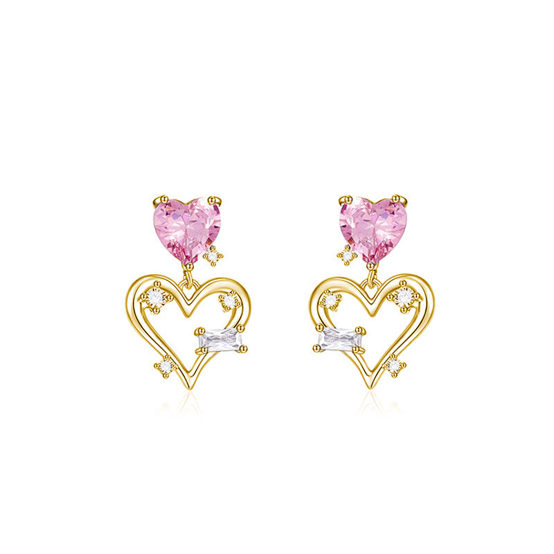 Camille Dainty Pavé Heart Stud Earrings