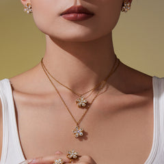 Spinning Flower Cubic Zirconia Jewelry Separates