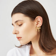 Camille Organic Bow Stud Earrings