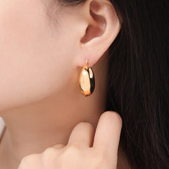 Polished Crescent Hoop Earrings