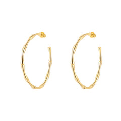 Nicolette Minimalist Bamboo Hoop Earrings