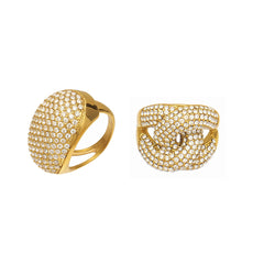 Cubic Zirconia Sculptural Open Ring Designs