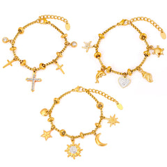 Mixed Charm Box Chain Bracelet