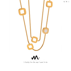 Openwork Geometric Long Necklace
