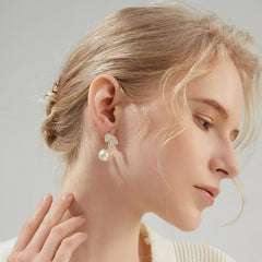 Daphne Pearl Pavé Stud Earrings