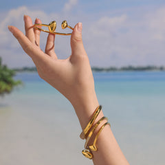 Polished Teardrop Open Cuff Bracelet