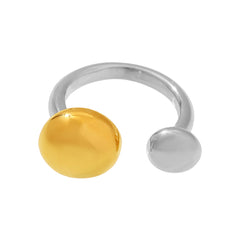 18K Gold-Plated Round Disc Open Ring