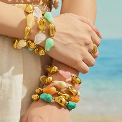 Color Resin Sculptural Link Necklace and Bracelet