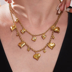 Heart Charm Stainless Steel Necklaces