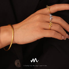 Bow Open Ring & Minimal Bangle Bracelet