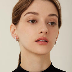 Daphne Dainty Enamel Crystal Hoop Earrings