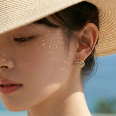Camille Vintage-Inspired Pavé Twisted Stud Earrings