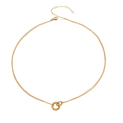 Gold-Tone Circle Pendant Necklace