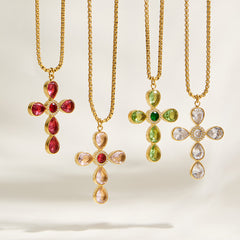 Cubic Zirconia Cross Necklace or Pendant