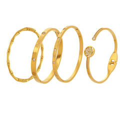 Floral and Cubic Zirconia Clasp Bangle Designs