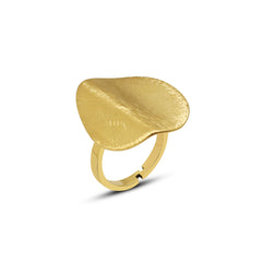 Brushed Sculptural Open Statement Ring