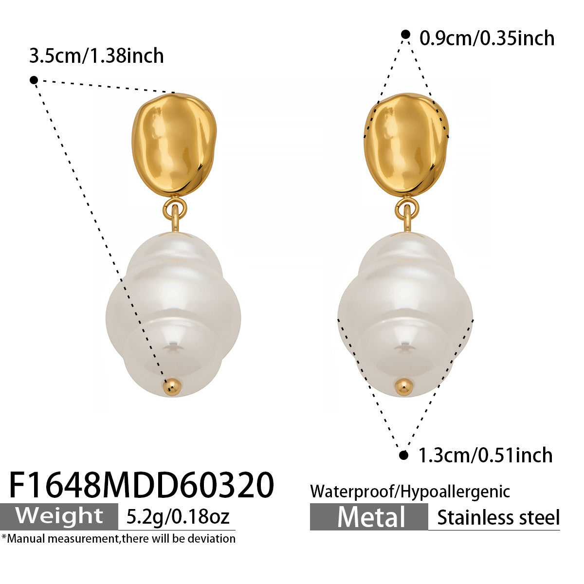 Irregular Pearl-Look Drop Earrings