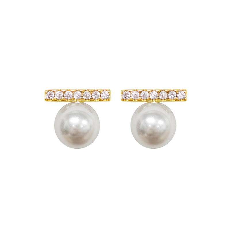 Marielle Vintage-Inspired Pearl Pavé Stud Earrings No. 531323