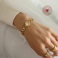 Roman Numeral Shell Accent Bracelet