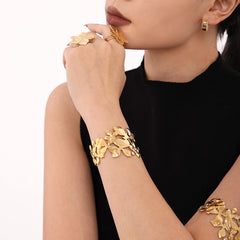 Floral Open Cuff Bracelet