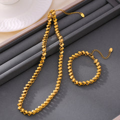 18K Gold-Plated Copper-Base Necklace & Bracelet
