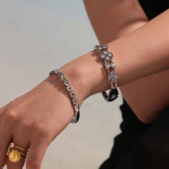 Clear or Pink Cubic Zirconia Clasp Bangle