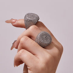 Gold-Tone Textured Wide Band Rings
