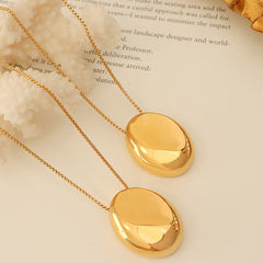 Oval Disc Pendant Necklace