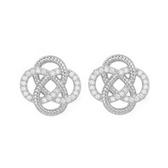 Camille Vintage-Inspired Pavé Twisted Stud Earrings