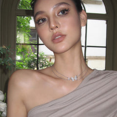 Nicolette White Mother-of-Pearl Butterfly Layered Necklace