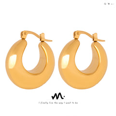Polished Wide Oval Hoop Earrings