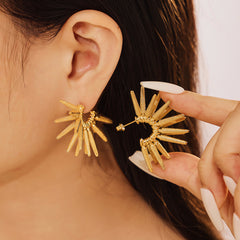 18K Gold-Plated & Silver-Tone Sunburst Earrings