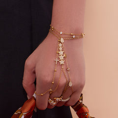 18K Gold-Plated Cubic Zirconia Hand Chains