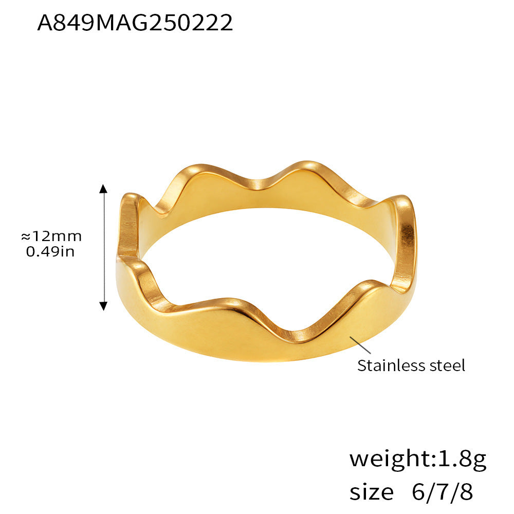18K Gold-Plated Sculptural Open Ring Designs
