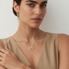 18K Gold-Plated Bar Fringe Snake Chain Necklace