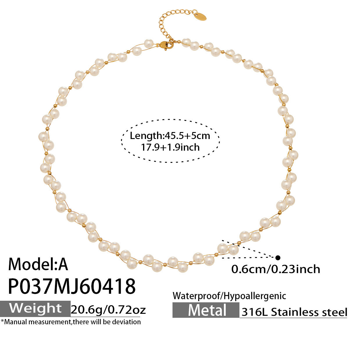 Pearl-Look Beaded Necklace
