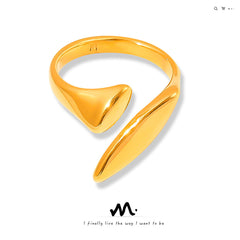 Sculptural Seed-Shaped Open Ring