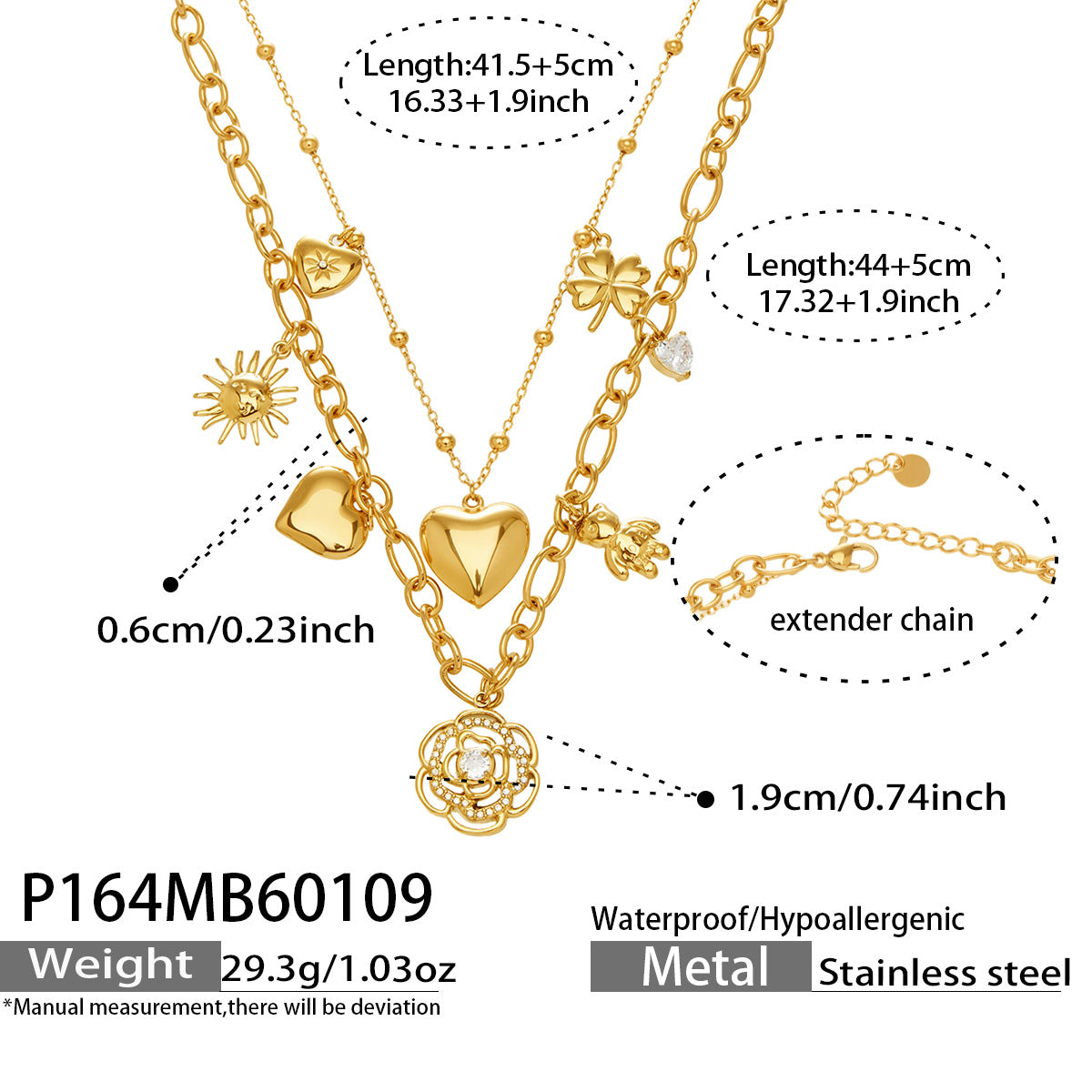 Rose and Heart Pendant Necklace Designs