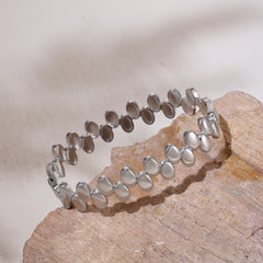 18K Gold-Plated Polished Disc Link Bangle