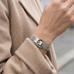 Buckle Detail Magnetic Mesh Bracelet