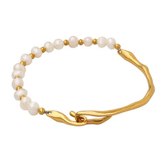 Freshwater Pearl Sculptural Chain Bracelet